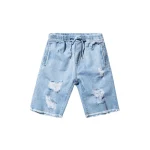 stampd distressed blue denim shorts - KITH-SHOP