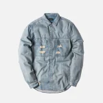 stampd distressed denim shirt in washed indigo - KITH-SHOP