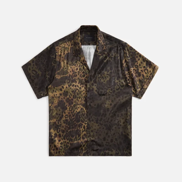 stampd dual camo leopard camp collar button down shirt camouflage leopard print - KITH-SHOP