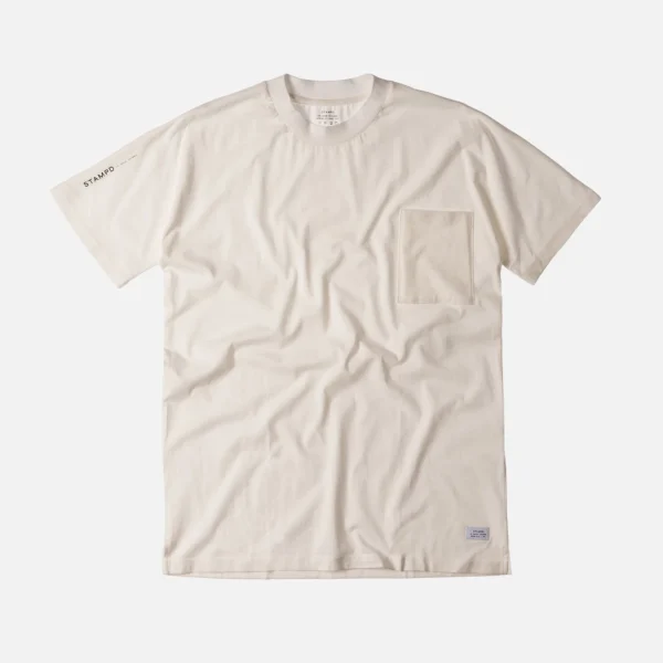 stampd mock neck pocket tee in off white - KITH-SHOP