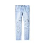 stampd repaired 5 pocket denim jeans blue - KITH-SHOP