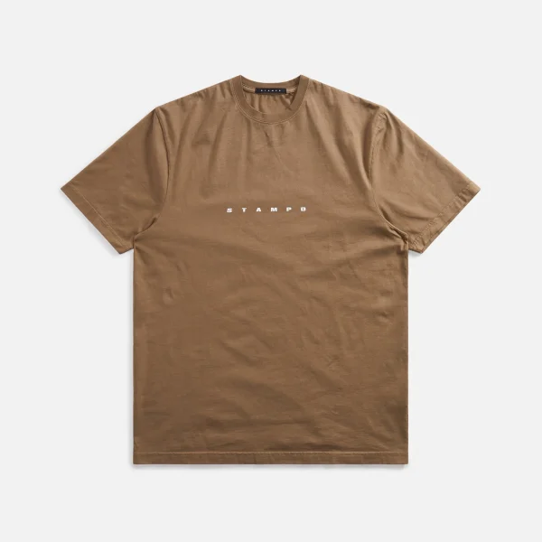 stampd strike logo perfect tee in dark khaki - KITH-SHOP