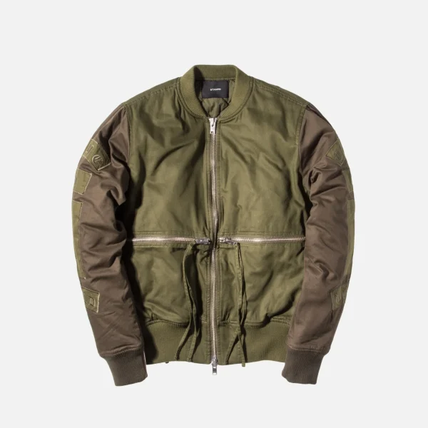 stampd time and 1 world bomber jacket in sage - KITH-SHOP