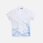 stampd white printed camp collar button down shirt - KITH-SHOP