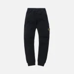 stone island black brushed cotton garment dyed sweatpants - KITH-SHOP