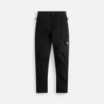 stone island black garment dyed cotton twill pants - KITH-SHOP