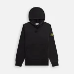 stone island black garment dyed hoodie - KITH-SHOP