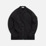 stone island black nylon metal garment dyed overshirt - KITH-SHOP