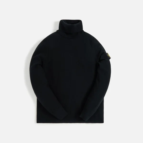 stone island black stretch wool turtleneck sweater - KITH-SHOP