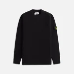 stone island black wool crewneck sweater - KITH-SHOP