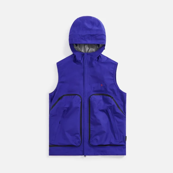 stone island bright blue hooded vest - KITH-SHOP