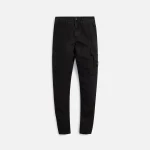 stone island brushed cotton garment dyed cargo pants black old effect - KITH-SHOP