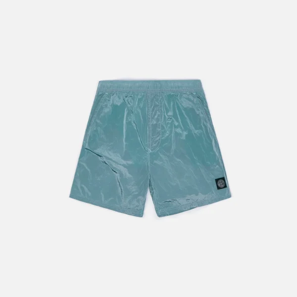 stone island metal nylon garment dyed aqua swim shorts - KITH-SHOP