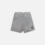 stone island metal nylon garment dyed swim shorts in pearl grey - KITH-SHOP