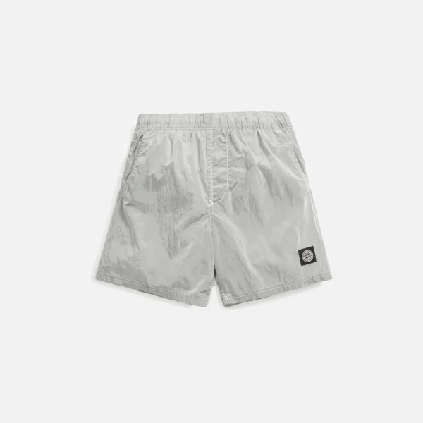 stone island metal nylon garment dyed swim shorts light green - KITH-SHOP