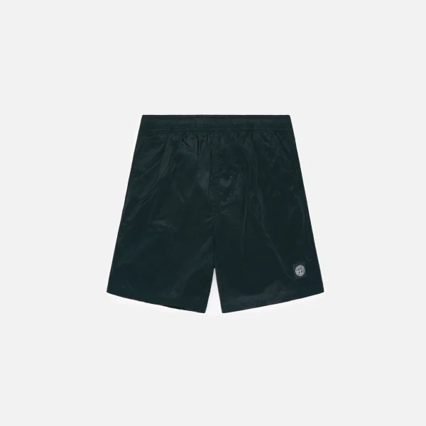 stone island metal nylon garment dyed swim trunks black - KITH-SHOP