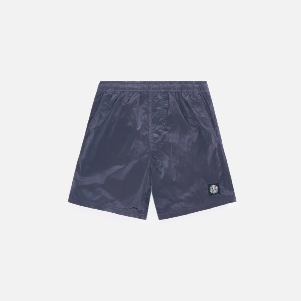 stone island nylon metal garment dyed swim shorts in peltro - KITH-SHOP