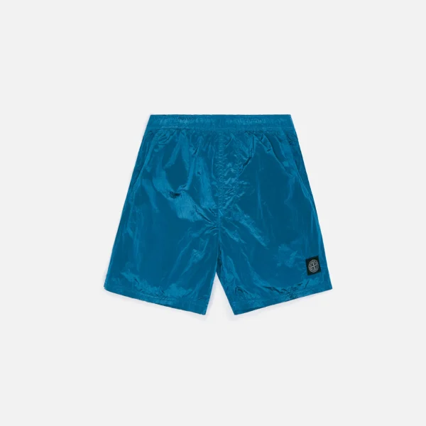 stone island nylon metal garment dyed swim shorts turquoise - KITH-SHOP