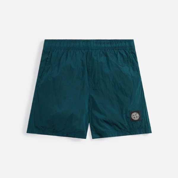 stone island nylon metal swim shorts bottle green - KITH-SHOP