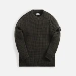 stone island olive knit crewneck sweater - KITH-SHOP