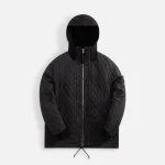 stone island quilted hoodie with zip closure lead grey - KITH-SHOP