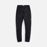 stone island regenerated nylon garment dyed cargo pants in eco friendly econyl black - KITH-SHOP