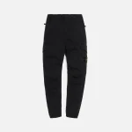 stone island stretch wool cotton satin garment dyed pants black - KITH-SHOP