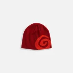 swirl merino wool beanie in maroon ostrya premium warmth - KITH-SHOP