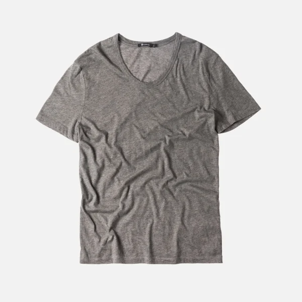 t by alexander low neck classic tee heather grey - KITH-SHOP