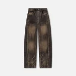 t by alexander wang balloon jean with moto front to back zip washed black - KITH-SHOP