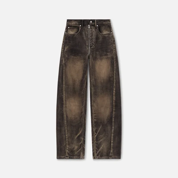 t by alexander wang balloon jean with moto front to back zip washed black - KITH-SHOP