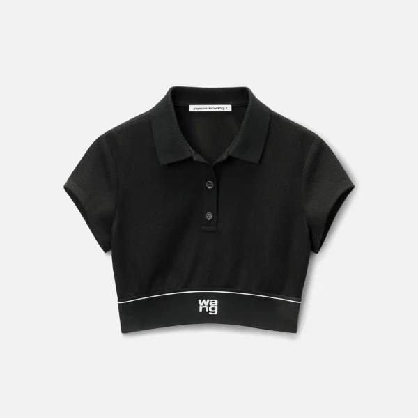 t by alexander wang black cheerleader polo top - KITH-SHOP