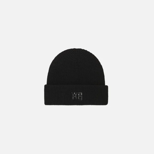 t by alexander wang black debossed beanie - KITH-SHOP