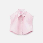 t by alexander wang cropped sleeveless button up shirt in pink - KITH-SHOP