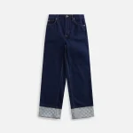 t by alexander wang crystal cuff stacked wang pant in bright indigo - KITH-SHOP