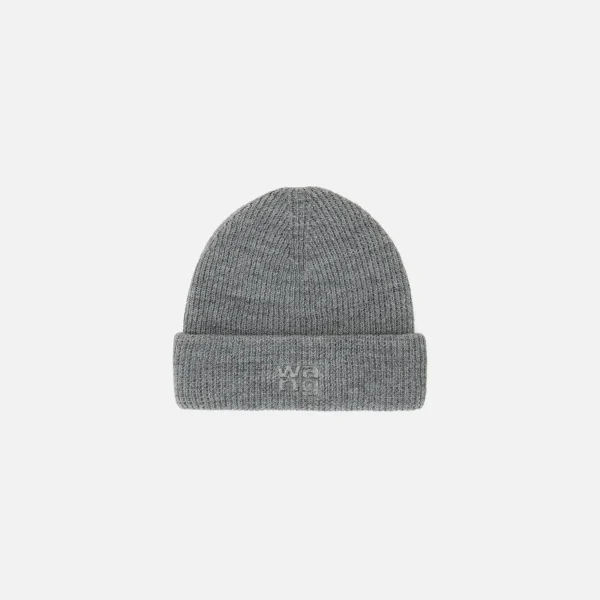 t by alexander wang deboss beanie in medium grey melange - KITH-SHOP