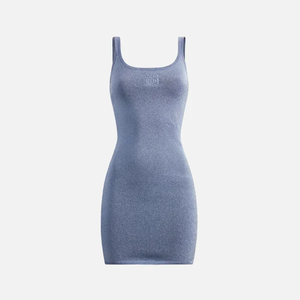 t by alexander wang embossed logo cami tank dress ariel blue - KITH-SHOP