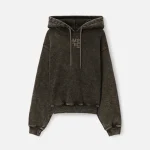 t by alexander wang glitter essential terry hoodie with puff logo army green - KITH-SHOP