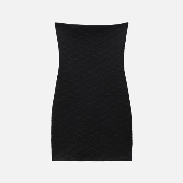 t by alexander wang jacquard dress with skewed logo creamy black - KITH-SHOP