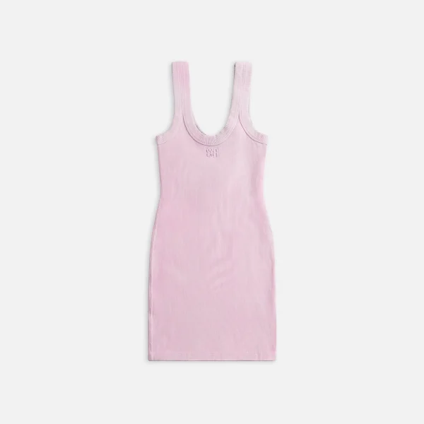 t by alexander wang pink mini tank dress with logo embossing - KITH-SHOP