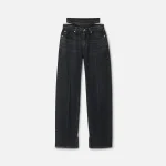 t by alexander wang split hem jean grey aged with prestyle hotfix mesh undie - KITH-SHOP