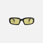 tanger mektoub black acetate sunglasses with warm olive lenses - KITH-SHOP