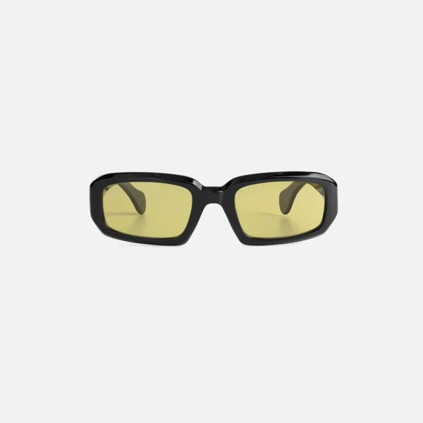 tanger mektoub black acetate sunglasses with warm olive lenses - KITH-SHOP