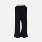 tbyalexanderwang wide leg faded black sweatpants with pre styled logo waistband - KITH-SHOP