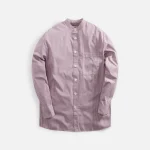 tekla lightweight striped sleeping shirt in mauve - KITH-SHOP