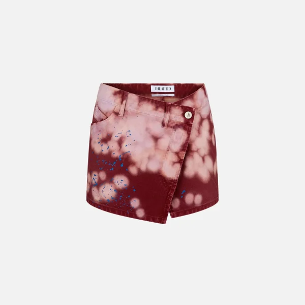 the attico eudra mini skirt in pink and bordeaux - KITH-SHOP