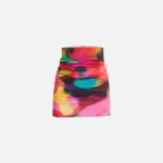 the attico multicolor lycra mini gathered printed skirt - KITH-SHOP