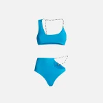 the attico turquoise lycra chain detail bikini - KITH-SHOP