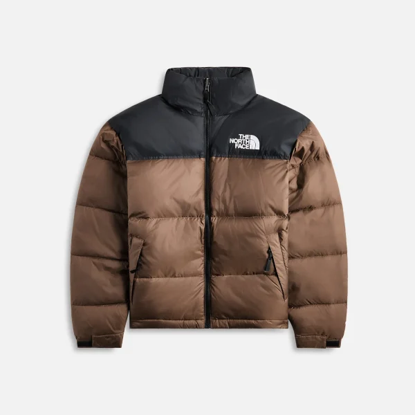 the north face 1996 retro nuptse jacket smokey brown tnf black - KITH-SHOP