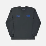 the north face x kaws long sleeve tee in asphalt grey - KITH-SHOP